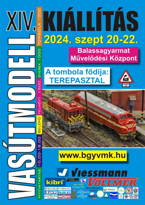 Vasútmodell Kiállítás - 2024. szeptember 20-22.- Balassagyarmat