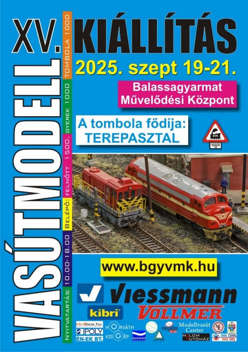 Vasútmodell Kiállítás - 2025. szeptember 19-21.- Balassagyarmat